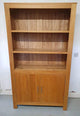 Large, Modern Solid Oak Bookcase with Cupboard Below.