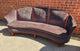 Art Deco Wooden Framed Curved Sofa - Window Seat - Recently Upholstered