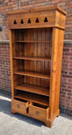 Large Solid Wood Bookcase With Drawers Below.